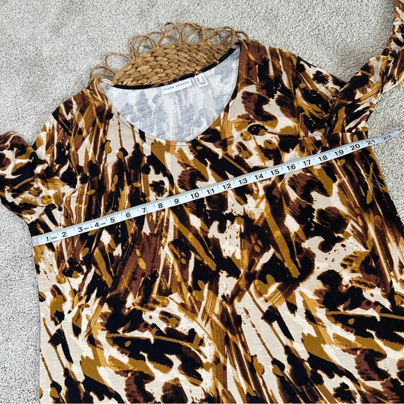 Susan Graver Bundle (2) Long Sleeve Printed Blouse Top Tunic Jersey Boho Size L - Picture 14 of 15